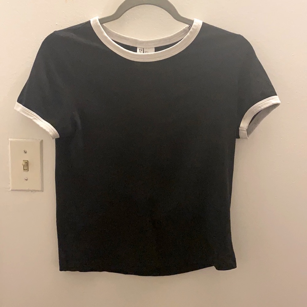 H&M Black and White Baseball T Shirt